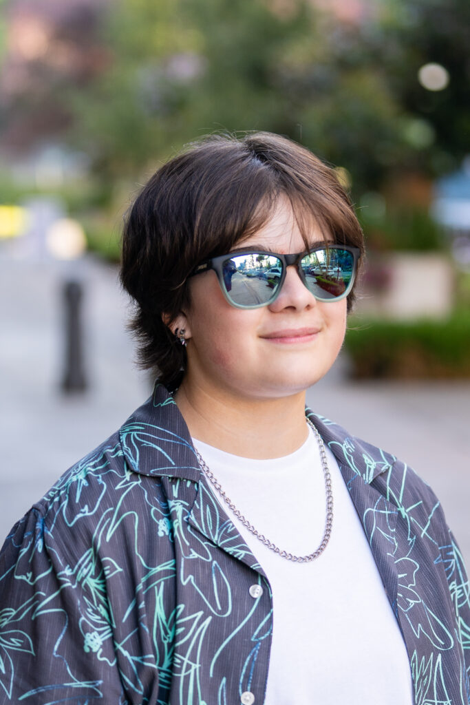 Hayden, a senior at North Creek, showing off his cool sunglasses during his senior photo session.