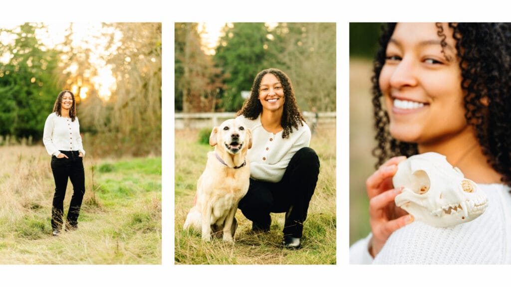 Eastlake High School senior Julia in a button down cropped sweater and black boots for her Bellevue area senior photos.